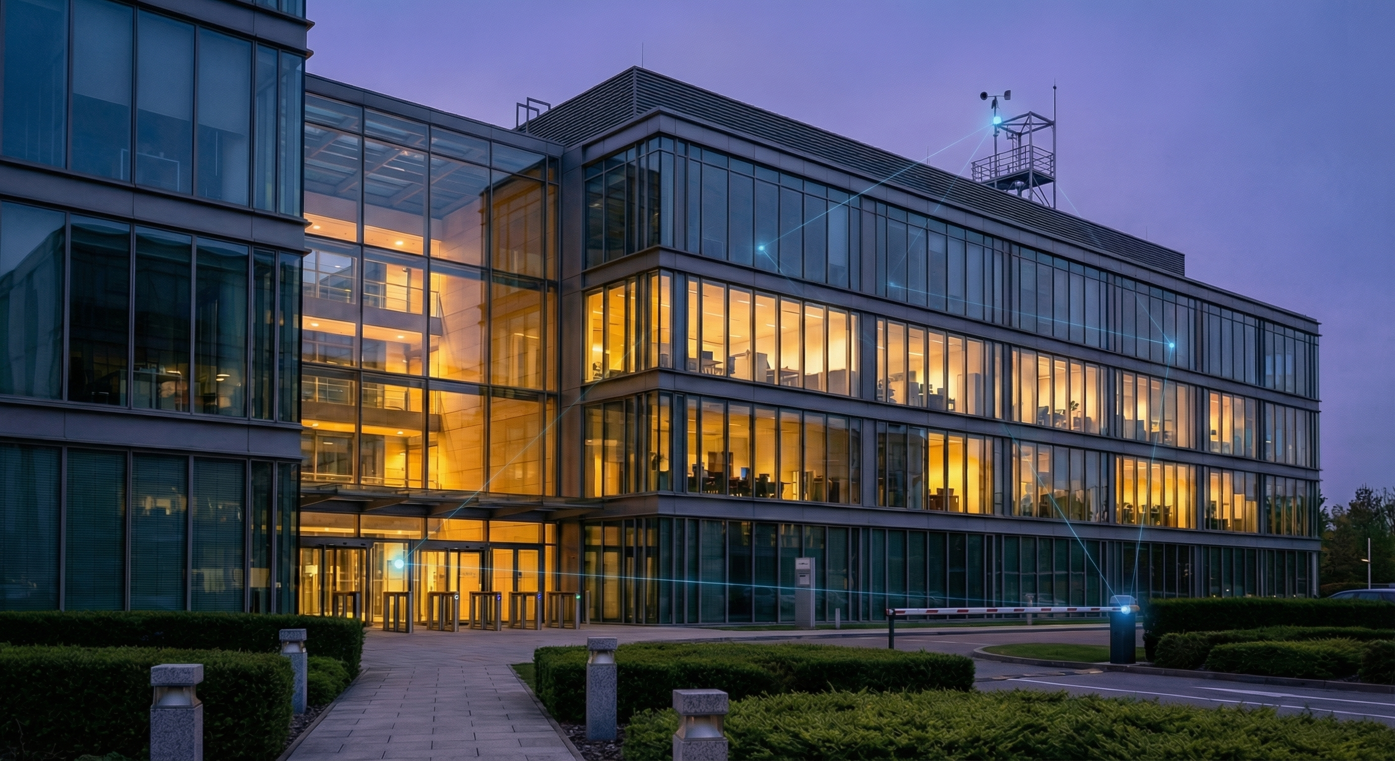 Smart Building at dusk